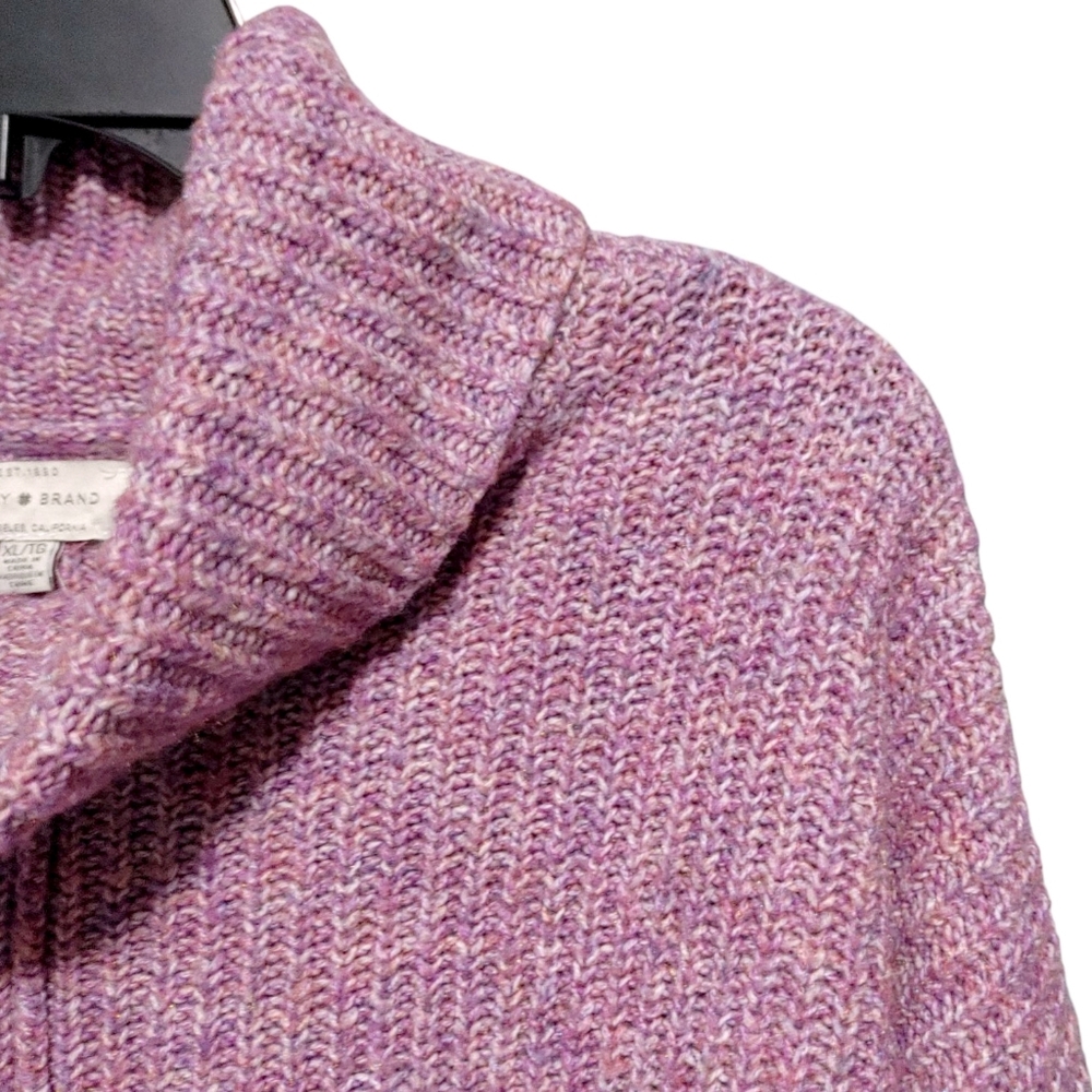 Lucky Brand Purple Knit Cropped Turtleneck Sweater Women's Size Extra Large XL - Picture 3 of 9